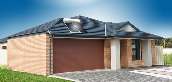 Solar hot water system on home